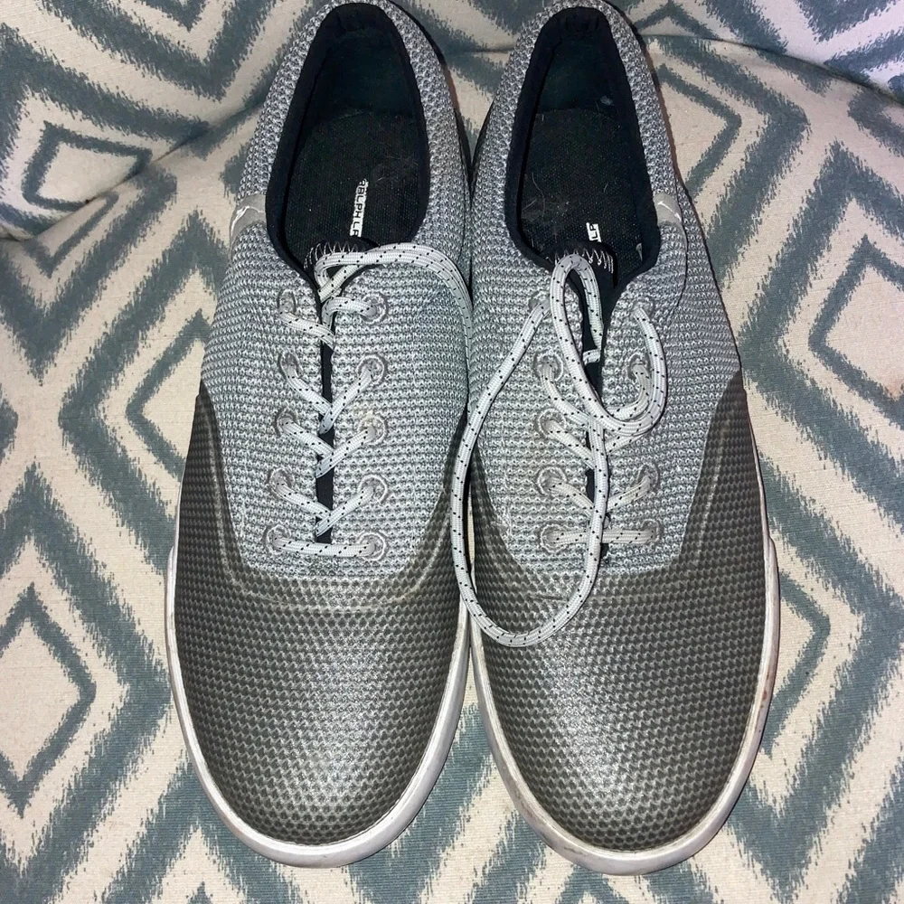 Polo Ralph Lauren Men's Grey Knit Lace-Up Casual Shoes 9.5D